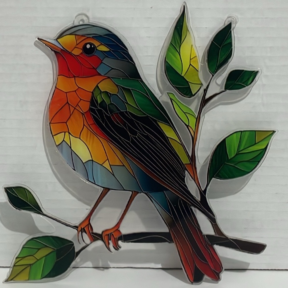 Suncatcher Acrylic Robin Bird Wildlife Decorative Home Decor New Gift